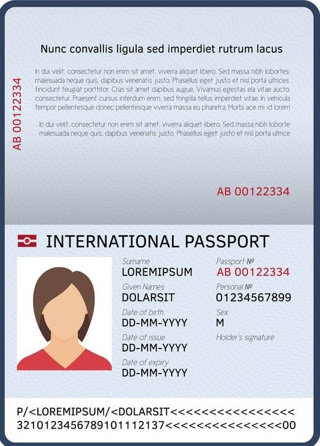 Account verification passport example